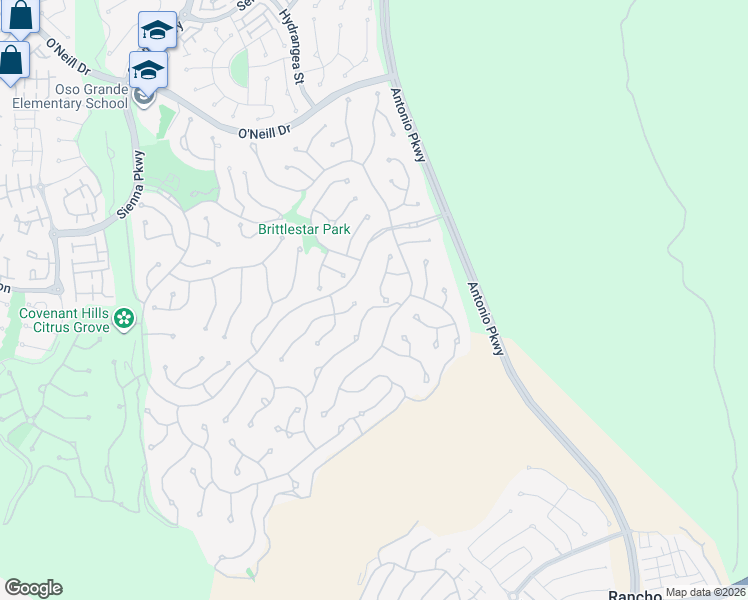 map of restaurants, bars, coffee shops, grocery stores, and more near 19 Fox Hole Road in Mission Viejo