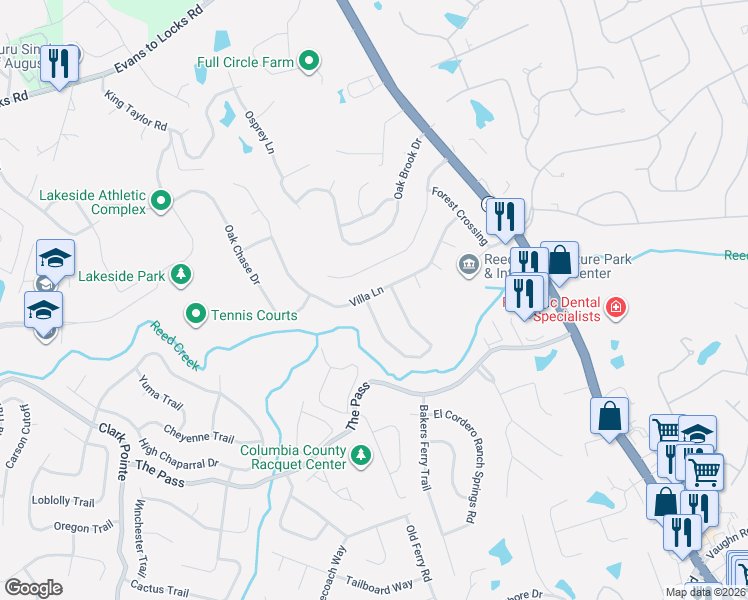 map of restaurants, bars, coffee shops, grocery stores, and more near 499 Crystal Creek West in Martinez