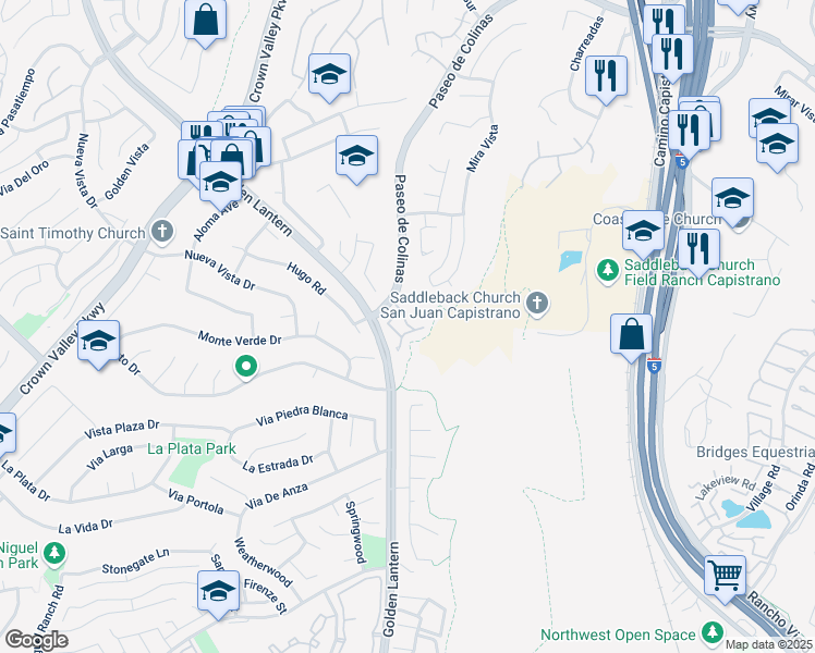 map of restaurants, bars, coffee shops, grocery stores, and more near in Laguna Niguel