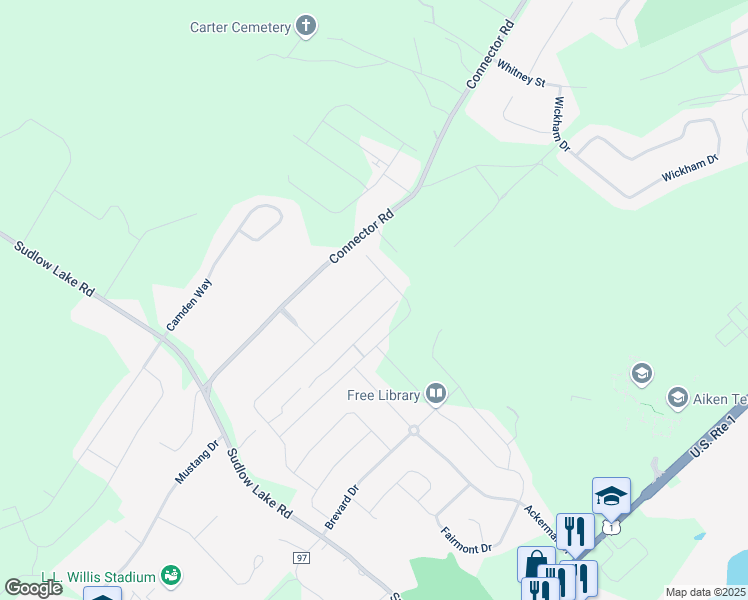 map of restaurants, bars, coffee shops, grocery stores, and more near 131 Country Glen Avenue in Graniteville