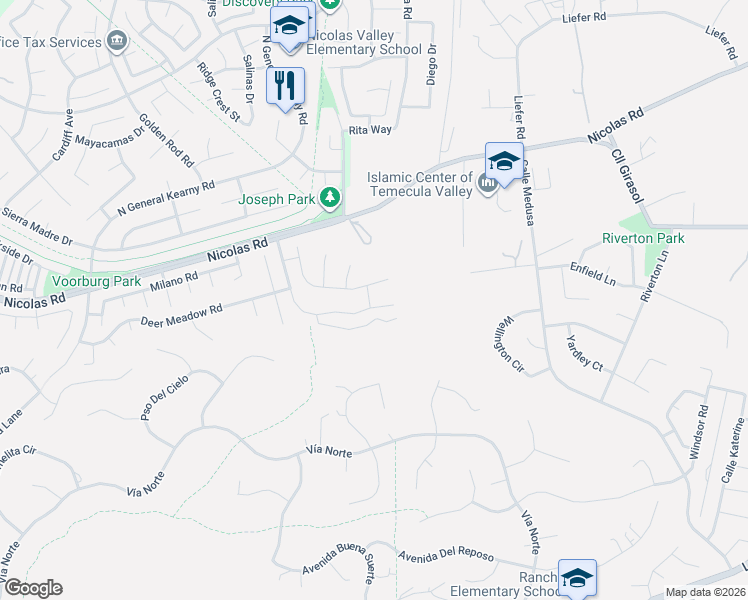 map of restaurants, bars, coffee shops, grocery stores, and more near 30625 Mulberry Court in Temecula