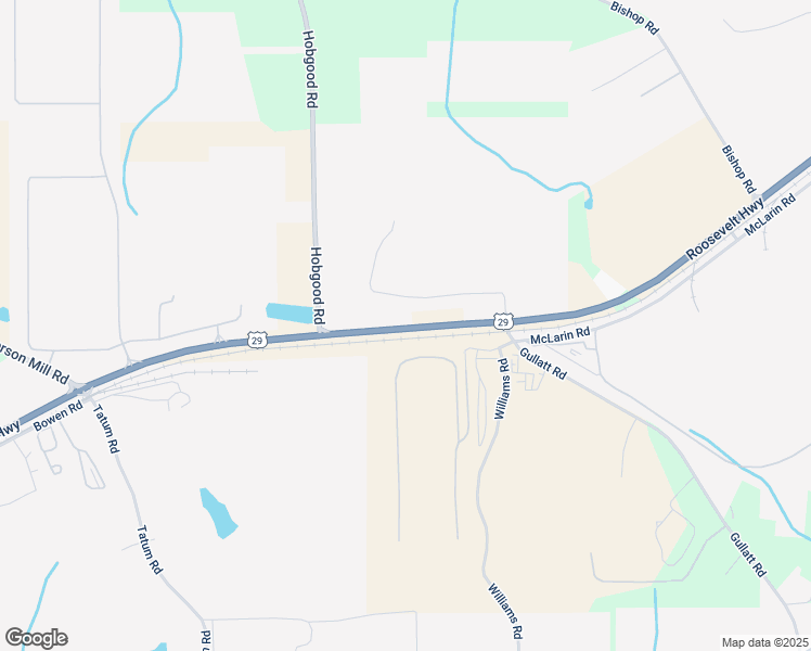 map of restaurants, bars, coffee shops, grocery stores, and more near 7565 Roosevelt Hwy in Fairburn