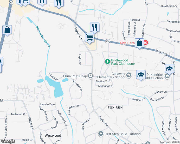 map of restaurants, bars, coffee shops, grocery stores, and more near 7955 Taylor Circle in Riverdale