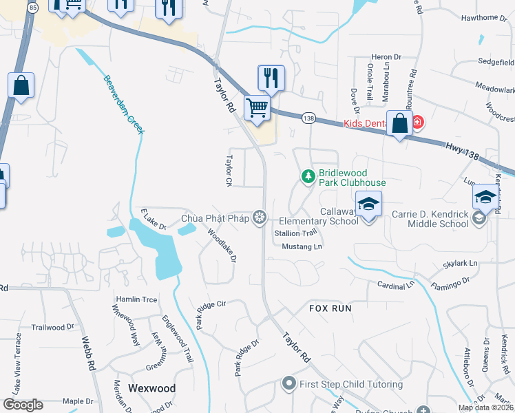 map of restaurants, bars, coffee shops, grocery stores, and more near 7955 Taylor Circle in Riverdale