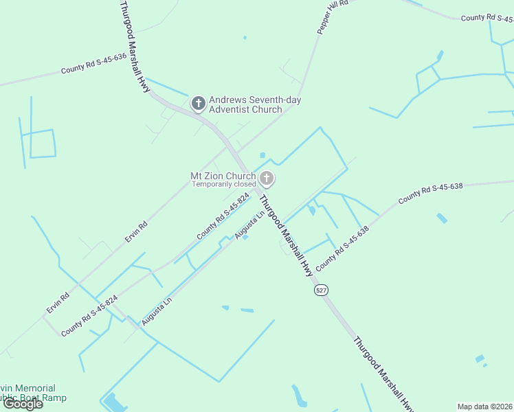 map of restaurants, bars, coffee shops, grocery stores, and more near 8212 Thurgood Marshall Highway in Andrews