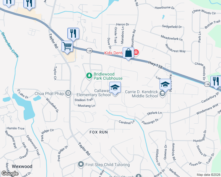 map of restaurants, bars, coffee shops, grocery stores, and more near 208 Derby Drive in Riverdale
