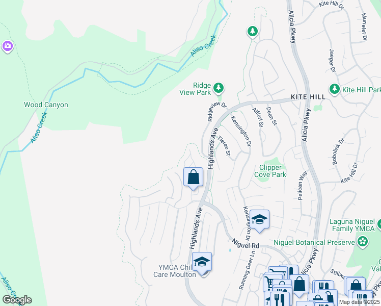 map of restaurants, bars, coffee shops, grocery stores, and more near 29242 Elba Drive in Laguna Niguel