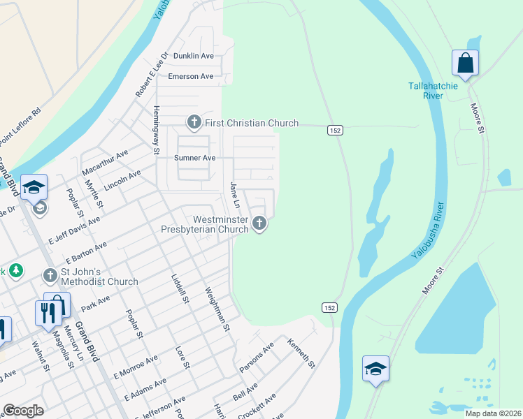 map of restaurants, bars, coffee shops, grocery stores, and more near 1001 River Birch Cove in Greenwood