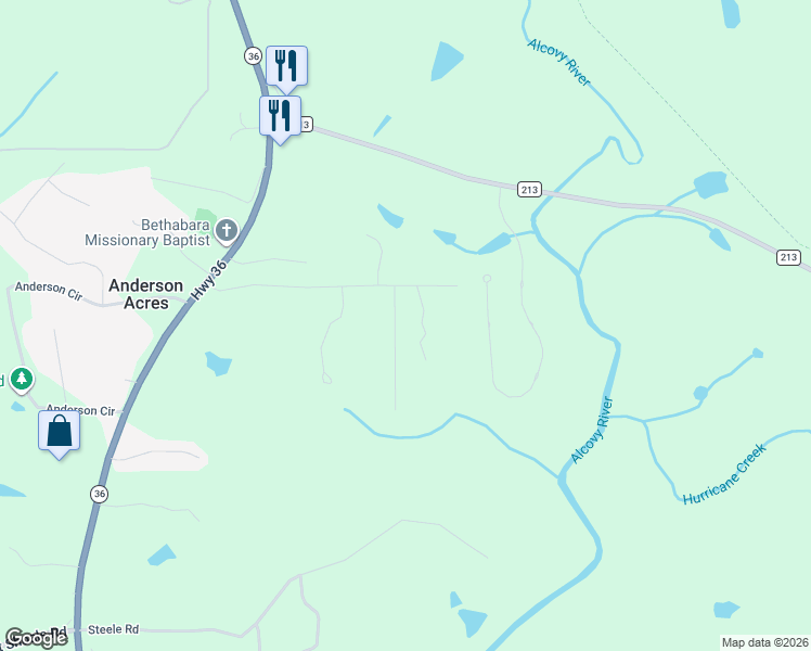 map of restaurants, bars, coffee shops, grocery stores, and more near 35 Mabry Place Court in Covington