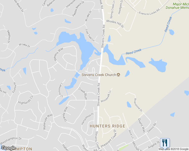 map of restaurants, bars, coffee shops, grocery stores, and more near 614 Crown Point Drive in Augusta