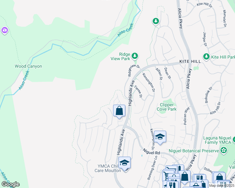 map of restaurants, bars, coffee shops, grocery stores, and more near 29242 Elba Drive in Laguna Niguel