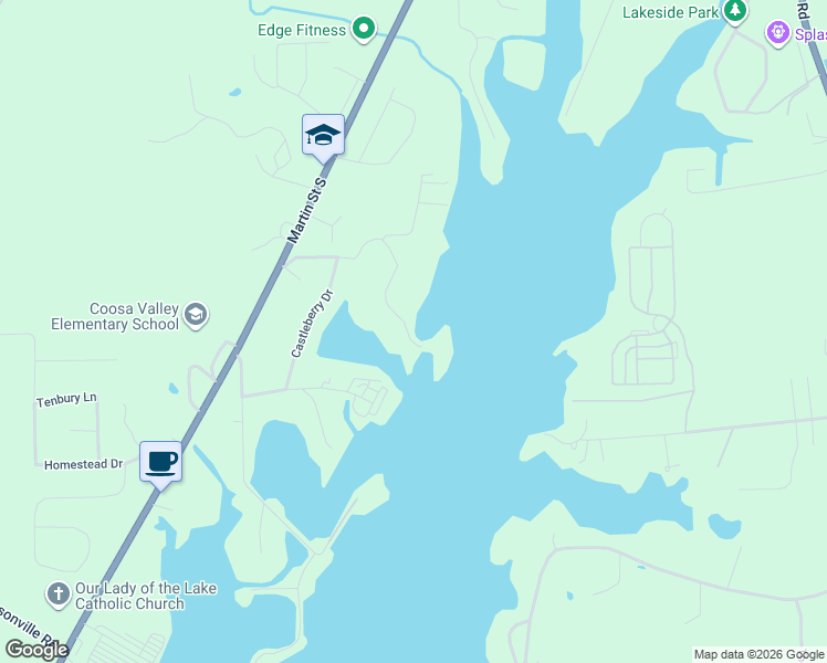 map of restaurants, bars, coffee shops, grocery stores, and more near 290 Johnson Drive in Pell City