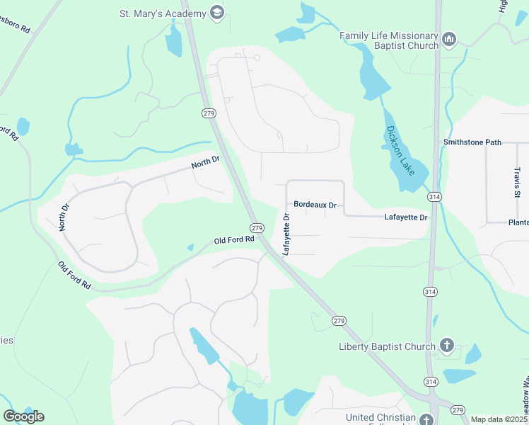 map of restaurants, bars, coffee shops, grocery stores, and more near 695 Georgia 279 in Fayetteville