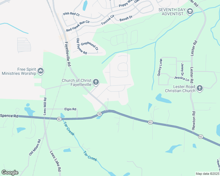 map of restaurants, bars, coffee shops, grocery stores, and more near 4452 Belcamp Road in Fairburn