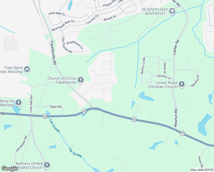 map of restaurants, bars, coffee shops, grocery stores, and more near 4325 Calidge Drive in Fairburn