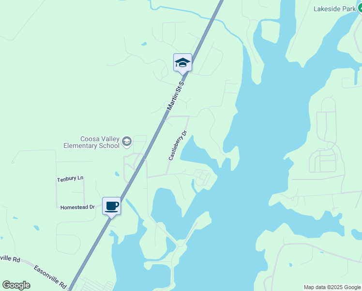 map of restaurants, bars, coffee shops, grocery stores, and more near 368 Castleberry Drive in Pell City