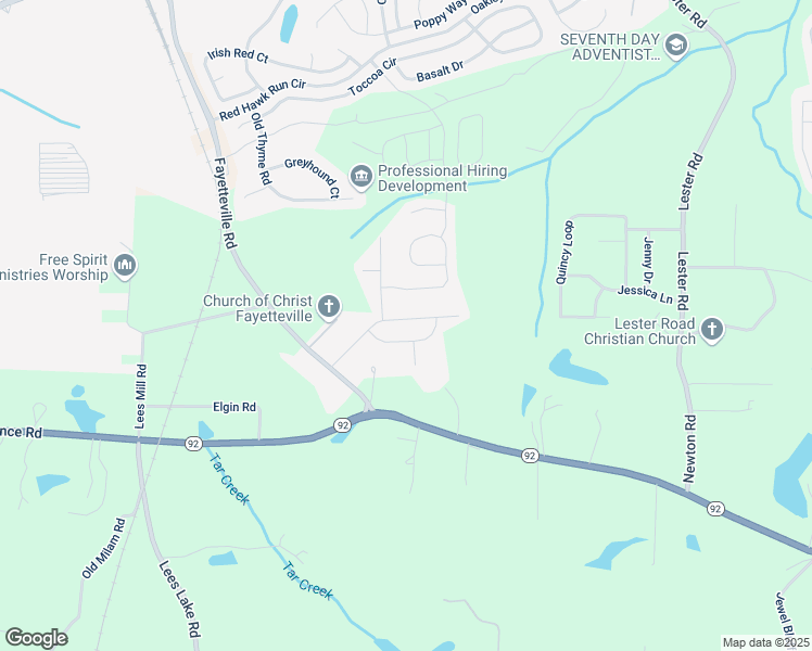 map of restaurants, bars, coffee shops, grocery stores, and more near 4428 Belcamp Road in Fairburn