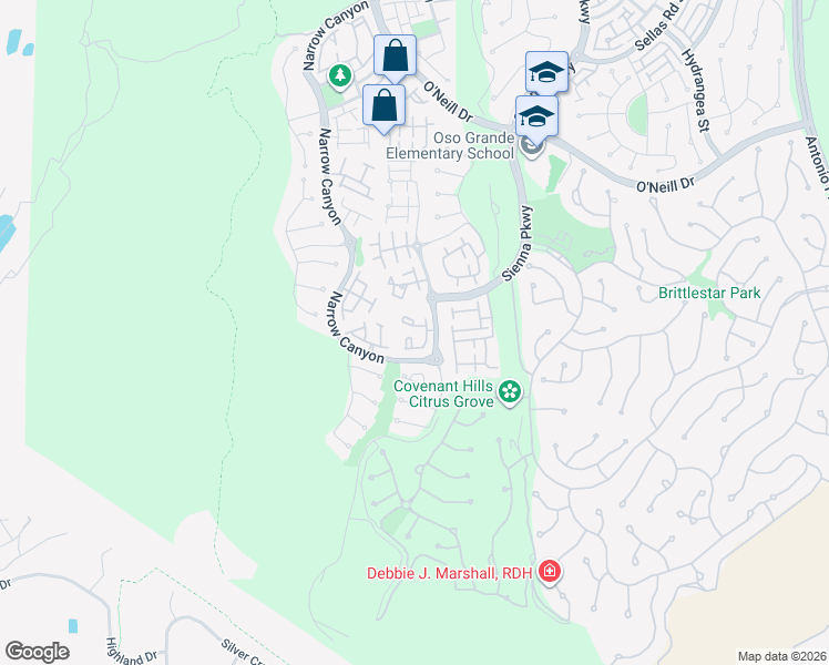 map of restaurants, bars, coffee shops, grocery stores, and more near 1 Clifford Lane in Ladera Ranch