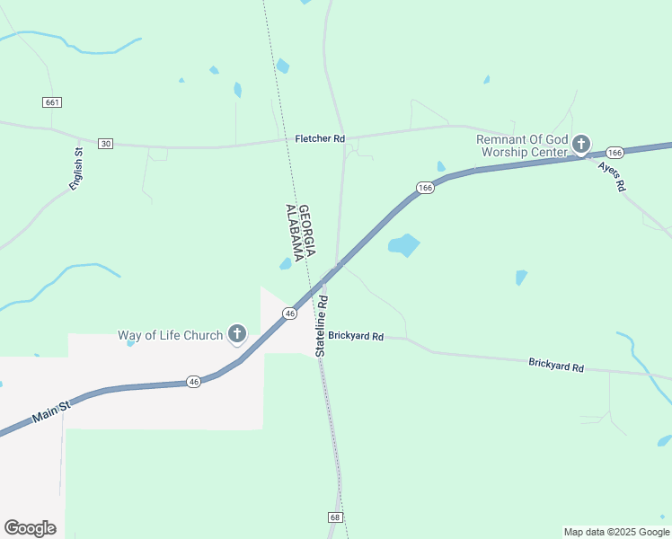 map of restaurants, bars, coffee shops, grocery stores, and more near 2747 Stateline Road in Bowdon