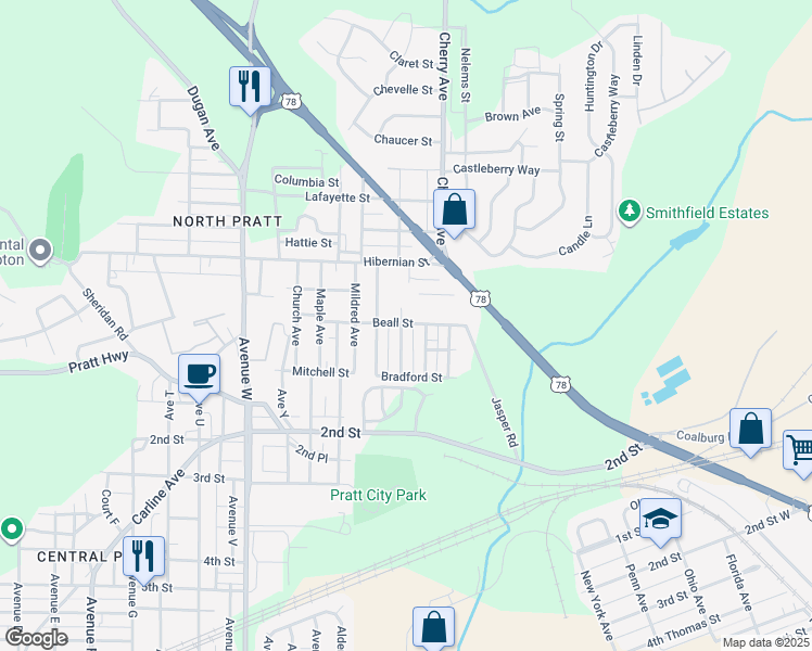 map of restaurants, bars, coffee shops, grocery stores, and more near 221 Beech Avenue in Birmingham