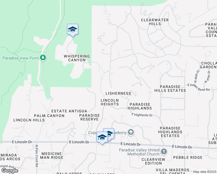 map of restaurants, bars, coffee shops, grocery stores, and more near 7024 North Longlook Road in Paradise Valley