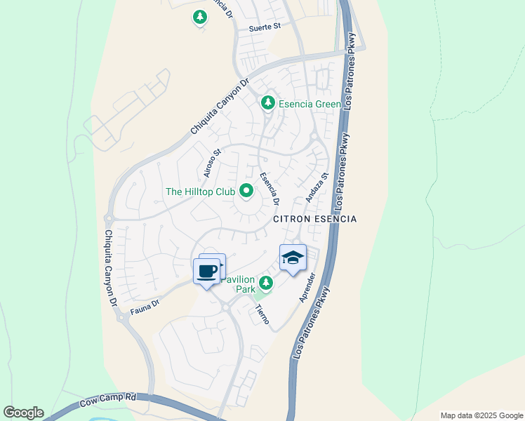 map of restaurants, bars, coffee shops, grocery stores, and more near 165 Garcilla Dr in Trabuco Canyon