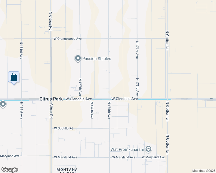map of restaurants, bars, coffee shops, grocery stores, and more near 7036 North 175th Avenue in Waddell