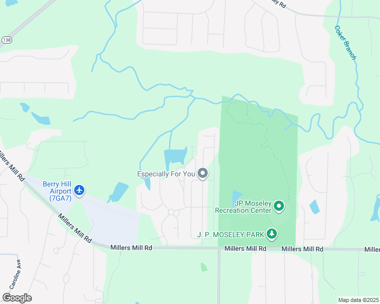 map of restaurants, bars, coffee shops, grocery stores, and more near 909 Millers Mill Rd in Stockbridge