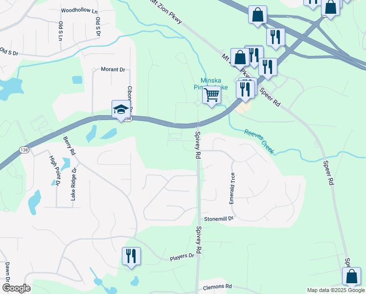 map of restaurants, bars, coffee shops, grocery stores, and more near 1300 Berkeley Drive in Jonesboro