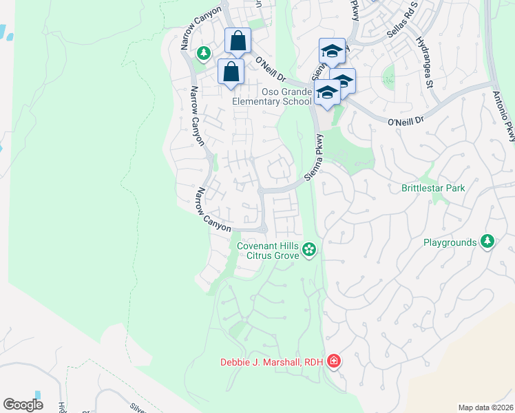 map of restaurants, bars, coffee shops, grocery stores, and more near 20 Arlington Street in Ladera Ranch
