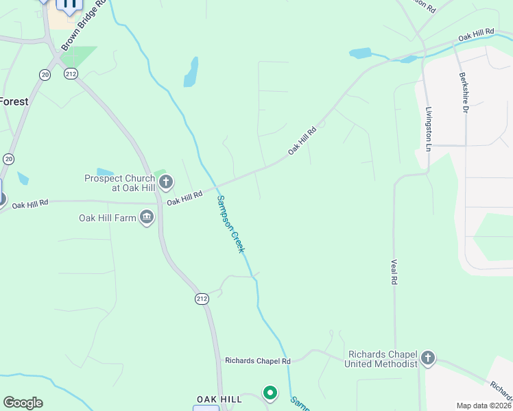 map of restaurants, bars, coffee shops, grocery stores, and more near 1975 Oak Hill Road in Covington