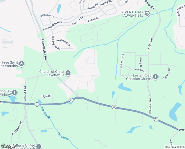 map of restaurants, bars, coffee shops, grocery stores, and more near 4325 Calidge Drive in Fairburn