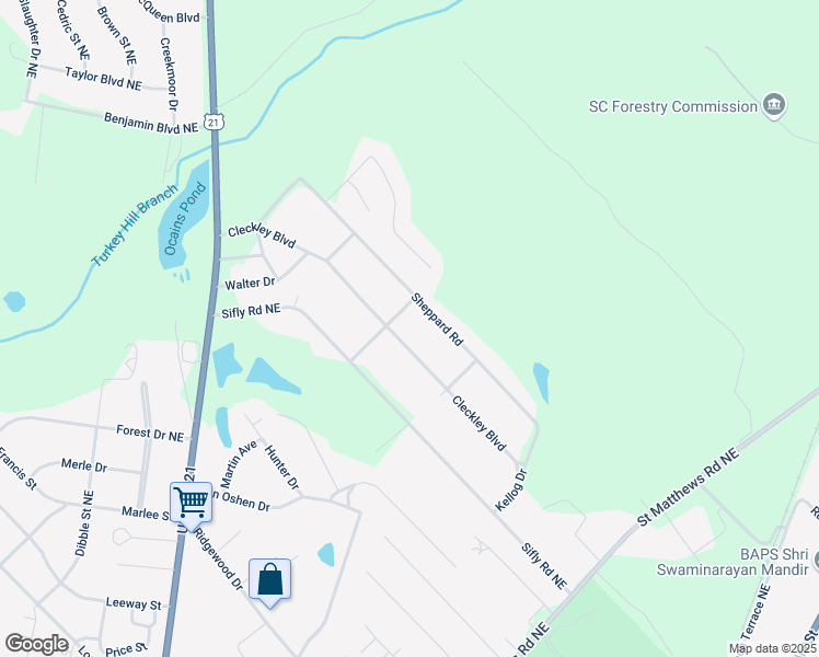 map of restaurants, bars, coffee shops, grocery stores, and more near 1260 Cleckley Boulevard in Orangeburg