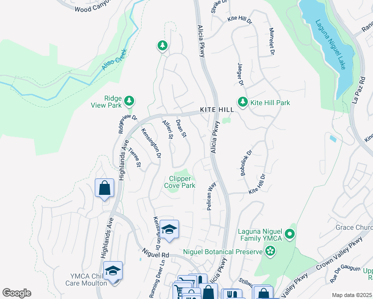 map of restaurants, bars, coffee shops, grocery stores, and more near 29241 Dean Street in Laguna Niguel