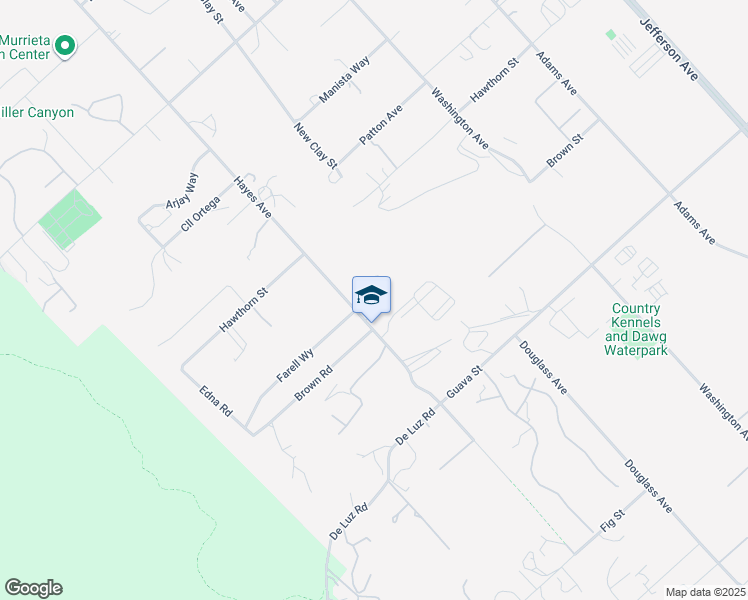 map of restaurants, bars, coffee shops, grocery stores, and more near 25450 Hayes Avenue in Murrieta