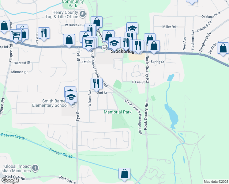 map of restaurants, bars, coffee shops, grocery stores, and more near 102 Welch Street in Stockbridge