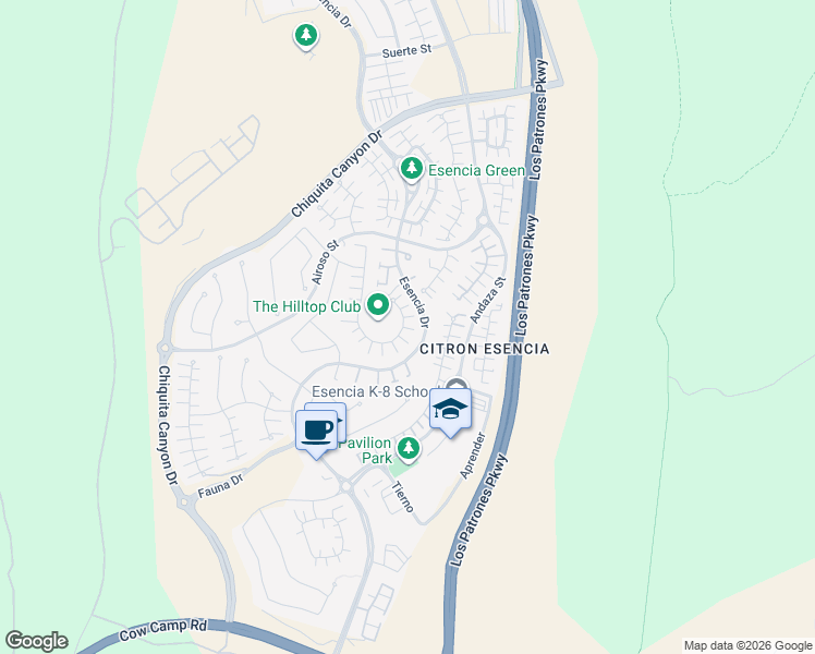 map of restaurants, bars, coffee shops, grocery stores, and more near 51 Garcilla Dr in Trabuco Canyon