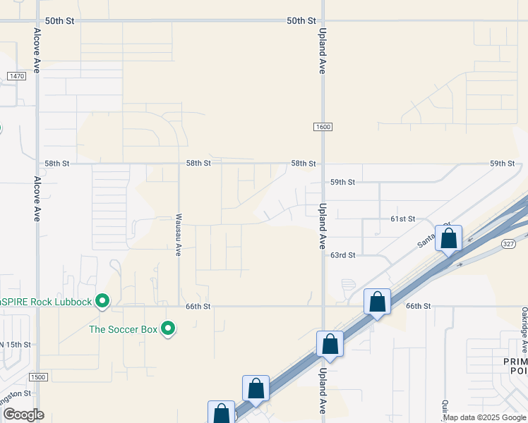 map of restaurants, bars, coffee shops, grocery stores, and more near 5902 Venita Avenue in Lubbock