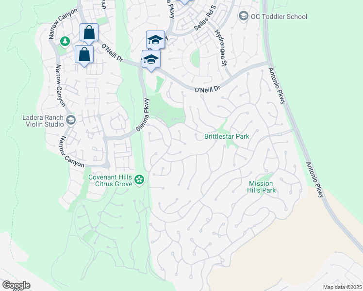 map of restaurants, bars, coffee shops, grocery stores, and more near 7 Fayette Circle in Mission Viejo