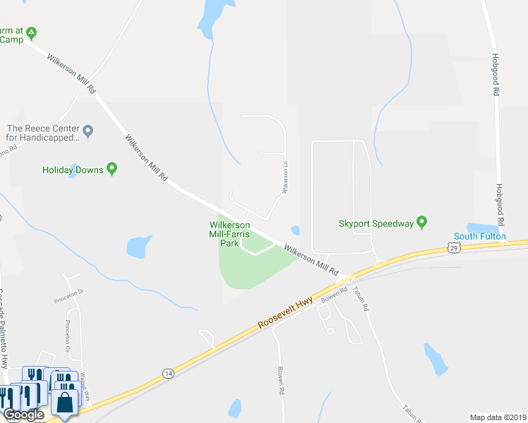 map of restaurants, bars, coffee shops, grocery stores, and more near 8007 Wilkerson Lane in Palmetto