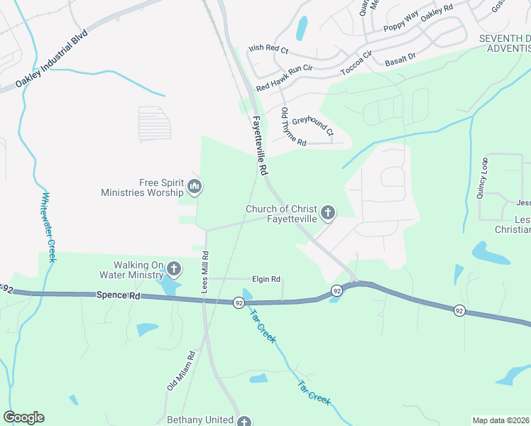 map of restaurants, bars, coffee shops, grocery stores, and more near 4640 Gordon Street in Fairburn