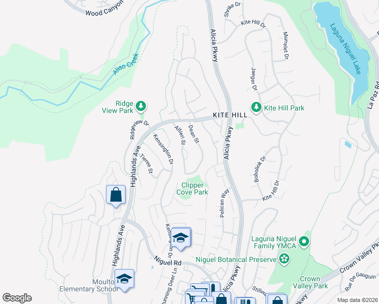 map of restaurants, bars, coffee shops, grocery stores, and more near 29264 Alfieri Street in Laguna Niguel