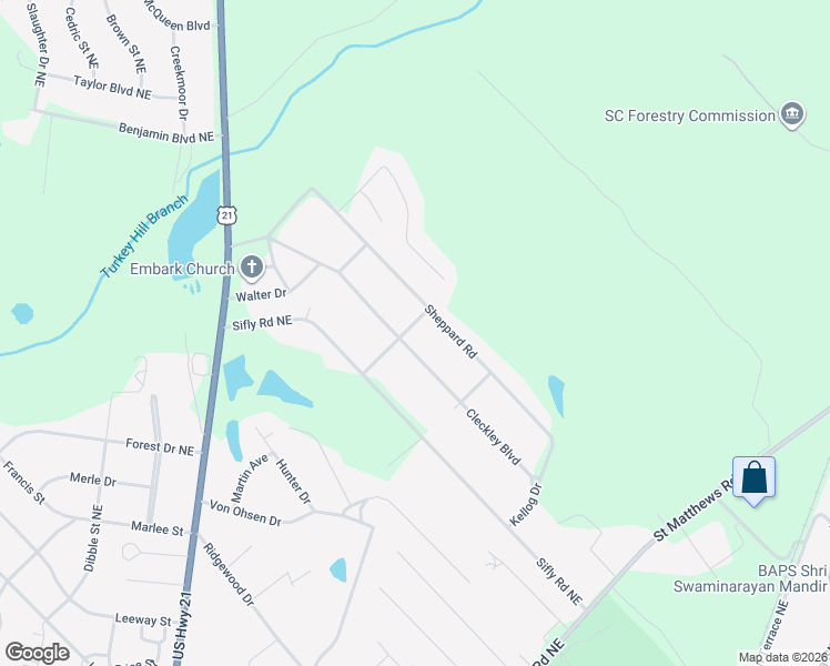 map of restaurants, bars, coffee shops, grocery stores, and more near 1260 Cleckley Boulevard in Orangeburg