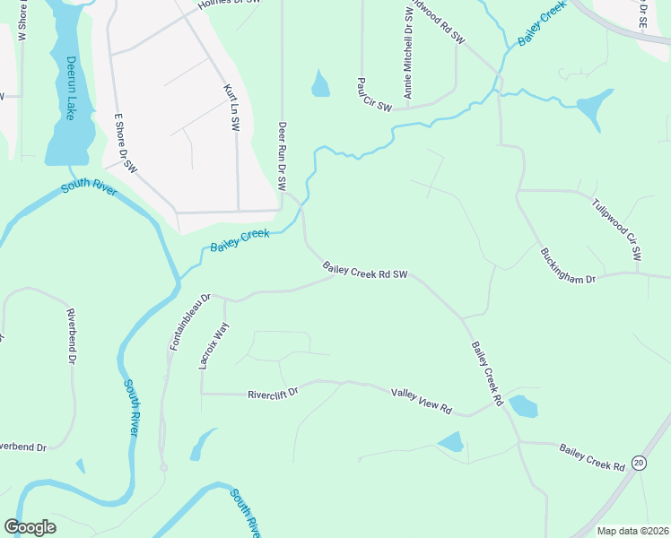 map of restaurants, bars, coffee shops, grocery stores, and more near 1660 Bailey Creek Road Southwest in Conyers