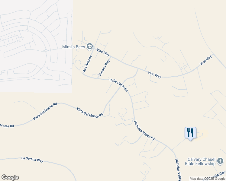 map of restaurants, bars, coffee shops, grocery stores, and more near 39485 Calle Contento in Temecula