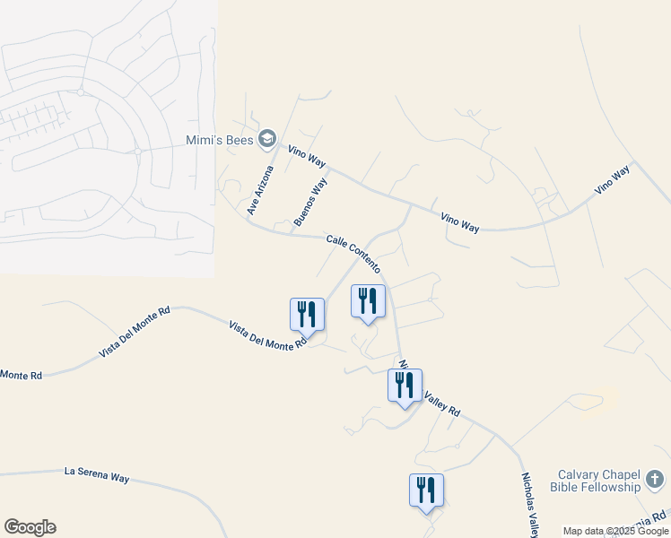 map of restaurants, bars, coffee shops, grocery stores, and more near 39485 Calle Contento in Temecula