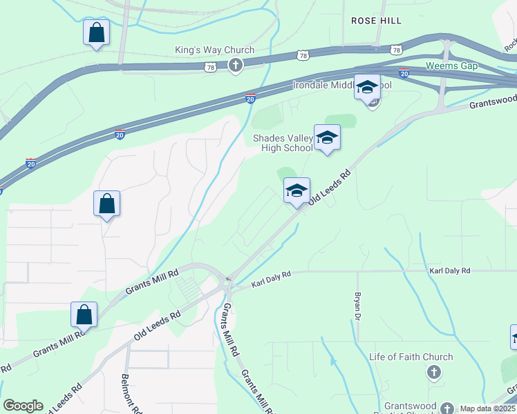 map of restaurants, bars, coffee shops, grocery stores, and more near in Irondale