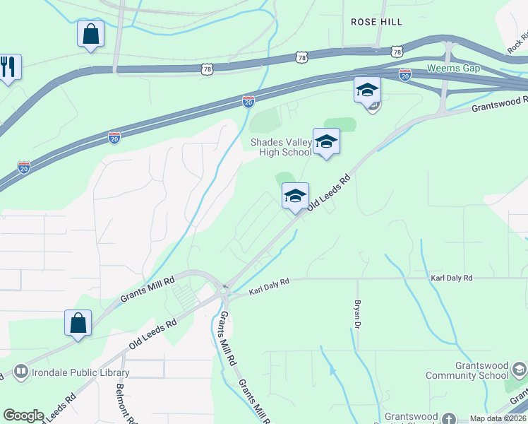 map of restaurants, bars, coffee shops, grocery stores, and more near in Irondale