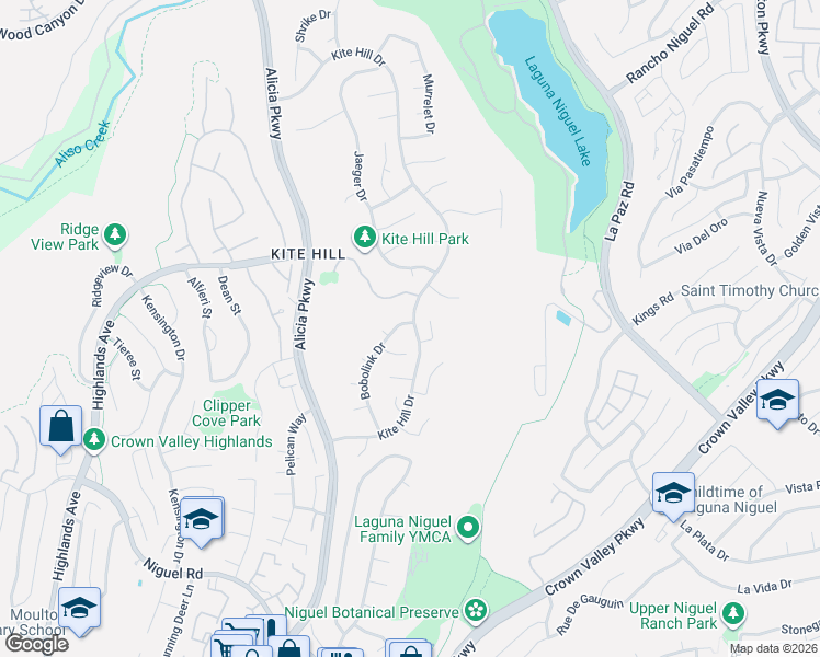 map of restaurants, bars, coffee shops, grocery stores, and more near 29141 Bobolink Drive in Laguna Niguel