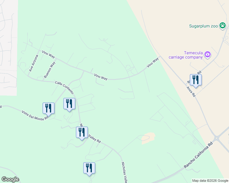 map of restaurants, bars, coffee shops, grocery stores, and more near 33775 Corte Privada in Temecula